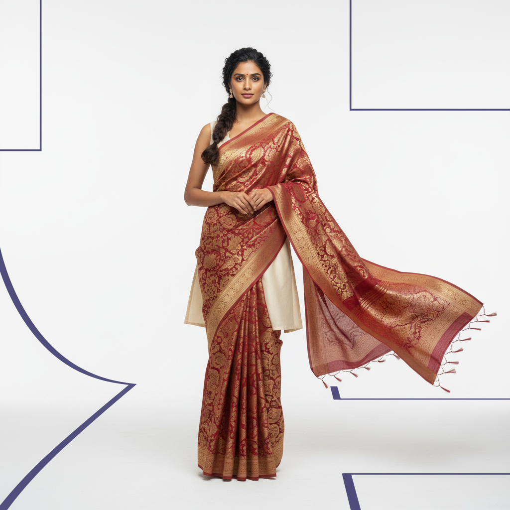 Banarasi Silk Saree  Kanjivaram Style Art Silk Saree