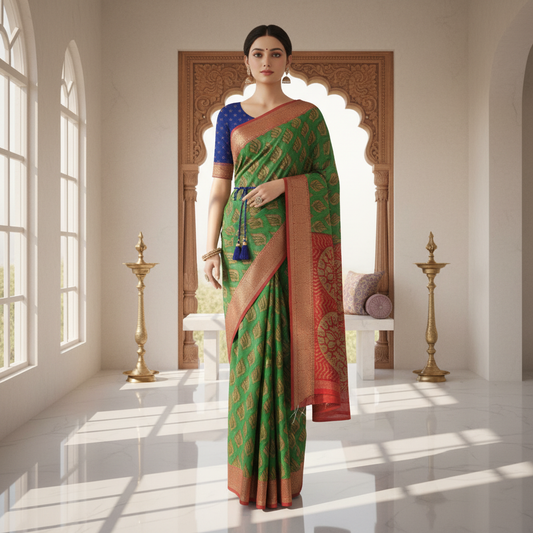 Fancy Georgette Saree Green